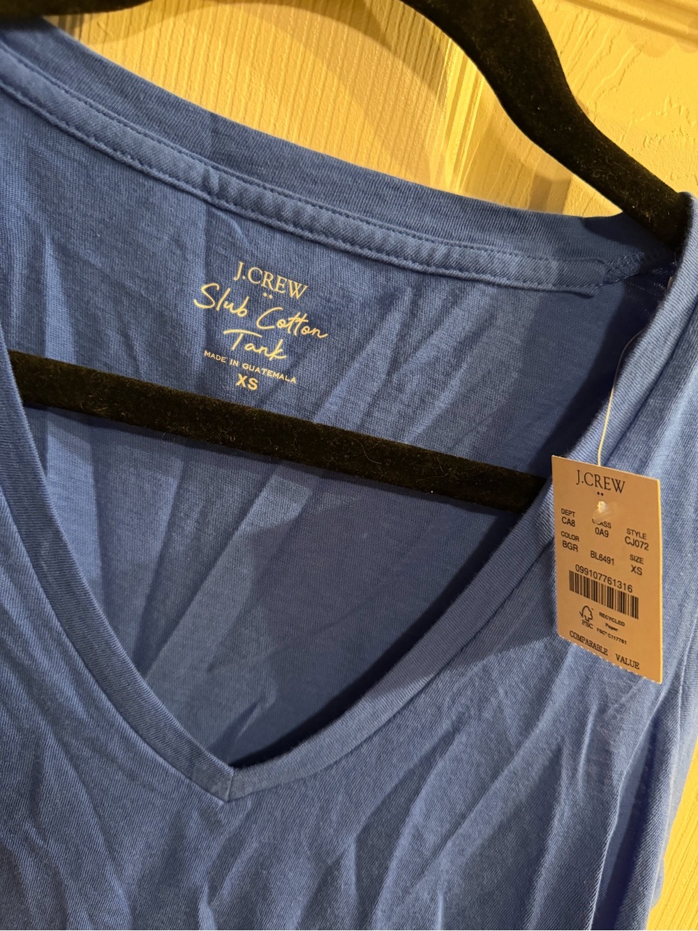J. Crew V-Neck Sleeveless Tank Top in Bright Blue - Picture 2 of 3